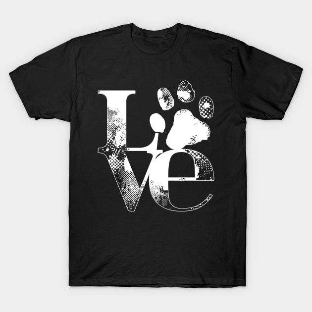 Love Dogs Paw For Heart T-Shirt by Danielsmfbb